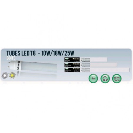 Tube LED 1200mm - T8 - 18W - 6000K- 1770Lm - Vision-El - 7602