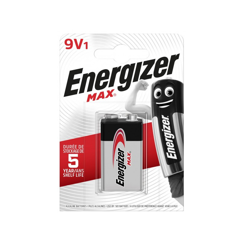 Pile alcaline Energizer 6LR61 Max (ex-Ultra +)  - Blister de 1