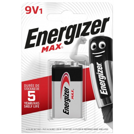 Pile alcaline Energizer 6LR61 Max (ex-Ultra +)  - Blister de 1