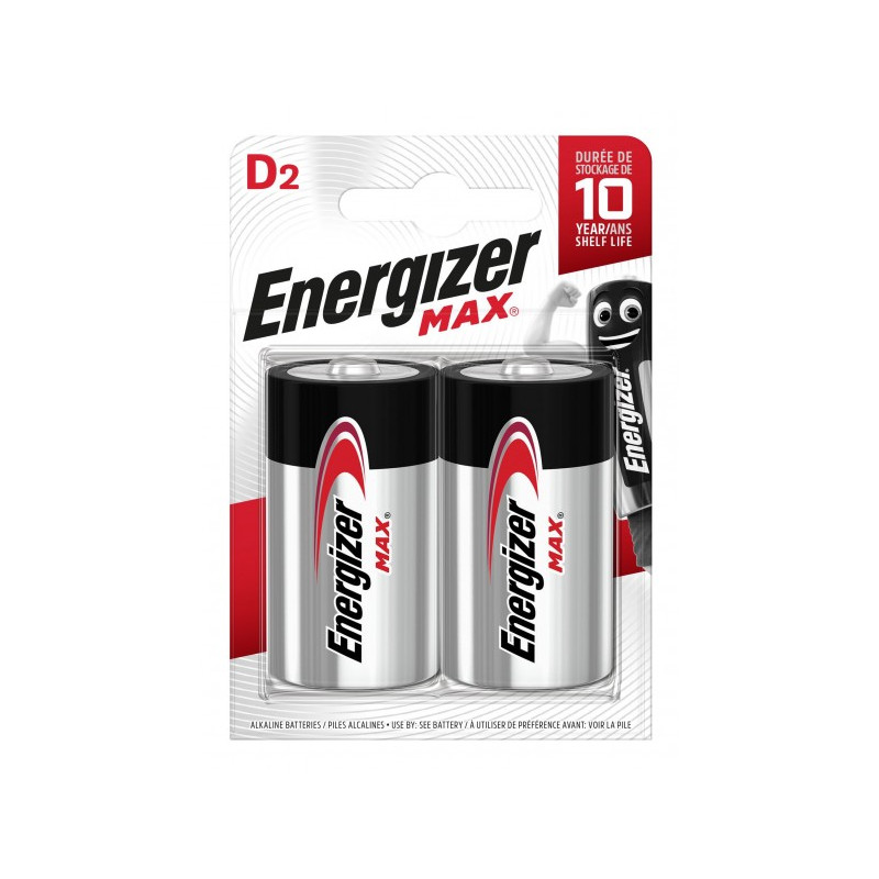 Pile Alcaline Energizer LR20 Max (ex-Ultra+) - Blister de 2