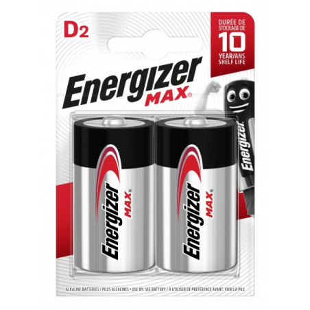 Pile Alcaline Energizer LR20 Max (ex-Ultra+) - Blister de 2