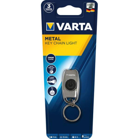 Torche Varta Porte Cle Metal LED Light - 2xCR2016 incl - 16603 101 401