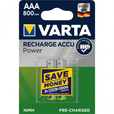 HR3 - Accu Varta AAA 800mAh READY 2 USE - blister de 2 - 56703 101 402