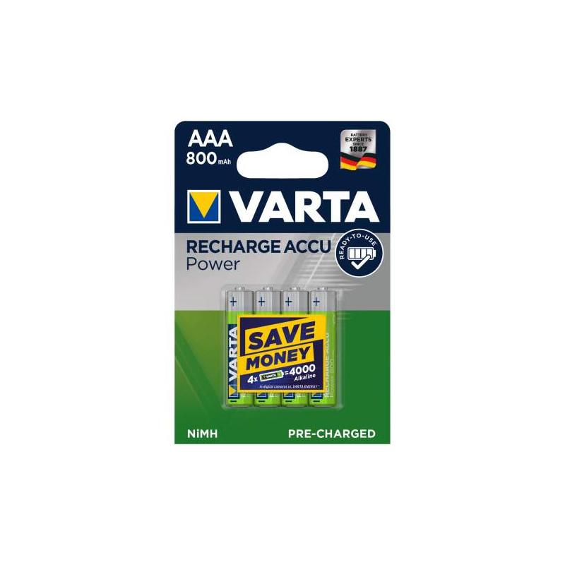 HR3 - Accu Varta AAA 800mAh READY 2 USE blister de 4 - 56703 101 404