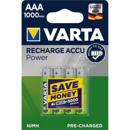 HR3 - Accu Varta Ni-Mh 1000mAh - 5703 301 404 - Blister de 4