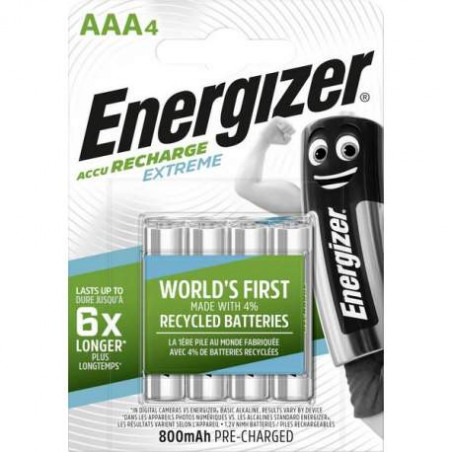 HR3 - Accus AAA Energizer Extreme Ni-Mh - 800mah - Blister de 4 - R2U