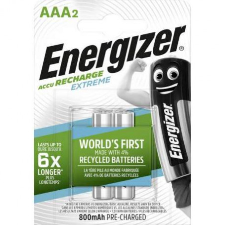 HR3 - Accus AAA Energizer Extreme Ni-Mh - 800mah - Blister de 2 - R2U