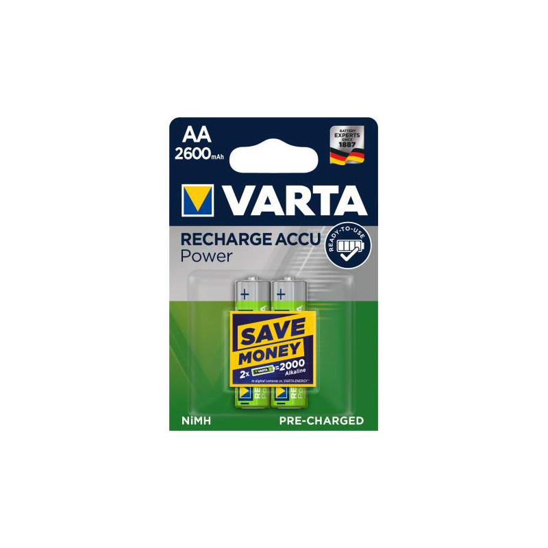 HR6 - Accu Varta AA 2600mAh  Professional Accus R2U - blister de 2 - 5716 301 402