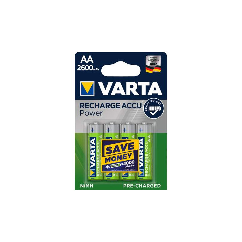 HR6 - Accu Varta AA 2600mAh  Professional Accus R2U - blister de 4 - 5716 301 404