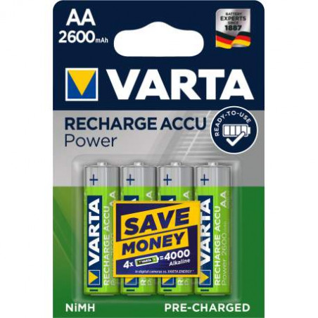 HR6 - Accu Varta AA 2600mAh  Professional Accus R2U - blister de 4 - 5716 301 404