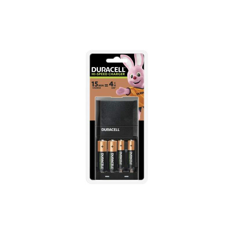 Chargeur Duracell CEF27 Hi-Speed 15min 2xAA 1300mah + 2xAAA 750Mah inc.