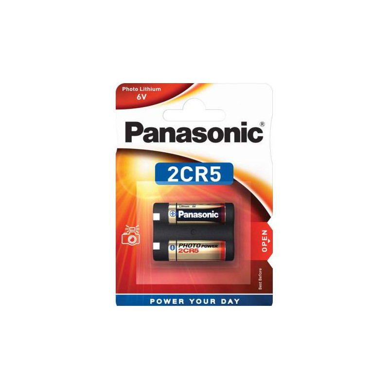 Pile photo 2CR5A PANASONIC 3V Lithium - Blister unitaire