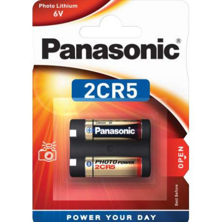 Pile photo 2CR5A PANASONIC 3V Lithium - Blister unitaire