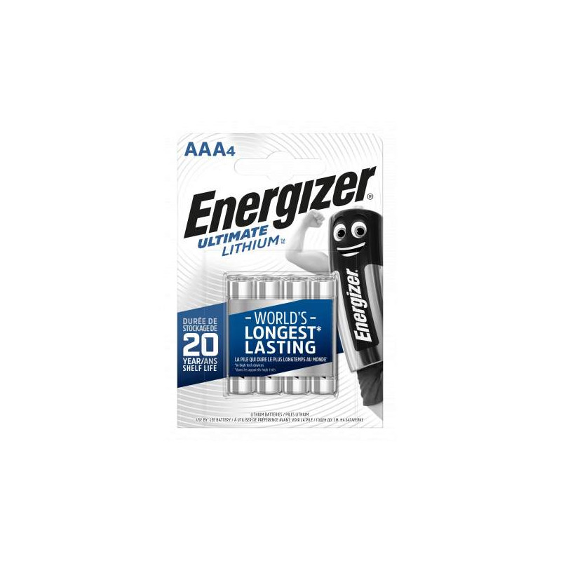 Pile LR3 L92 - AAA Ultimate Lithium Energizer - blister de 4