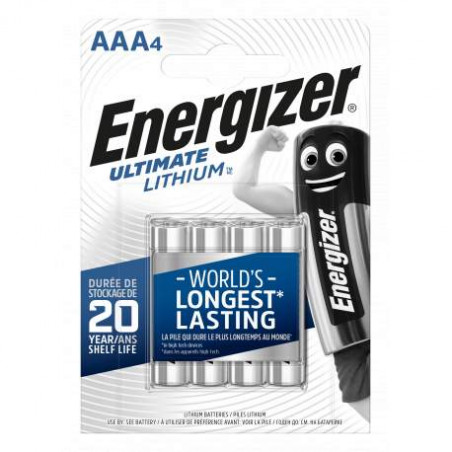 Pile LR3 L92 - AAA Ultimate Lithium Energizer - blister de 4