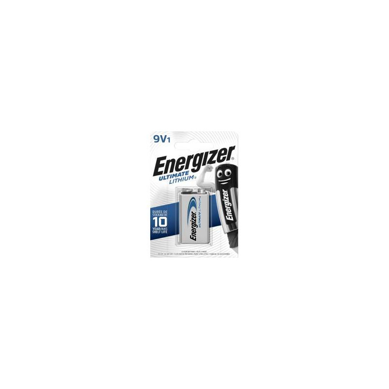 Pile lithium 9V - Energizer - L522 - blister de 1