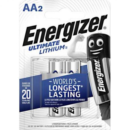 Pile LR6 -AA Lithium Energizer - blister de 2