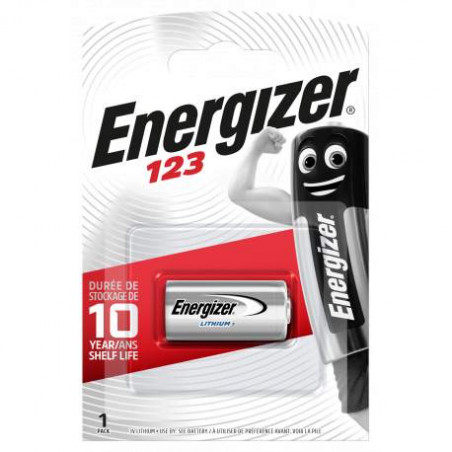 Pile photo CR123 Energizer - Blister de 1