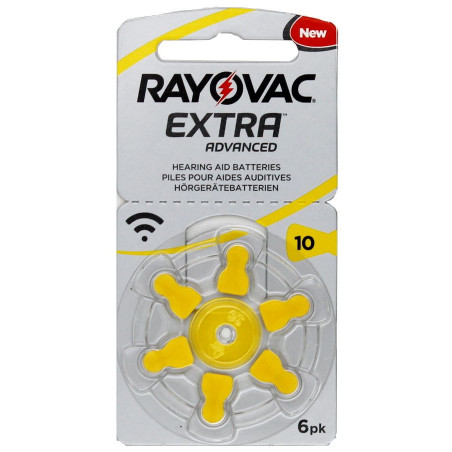 Pile auditive  Rayovac Extra Advanced V10 (PR70)- 4610 Extra - Blister de 6