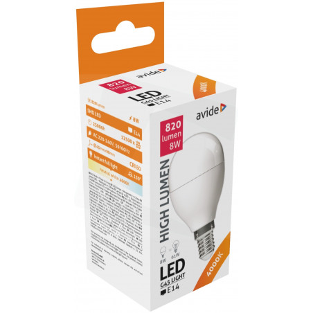 Ampoule AVIDE LED Mini Globe E14 - G45 - 6W - 4000K -285206