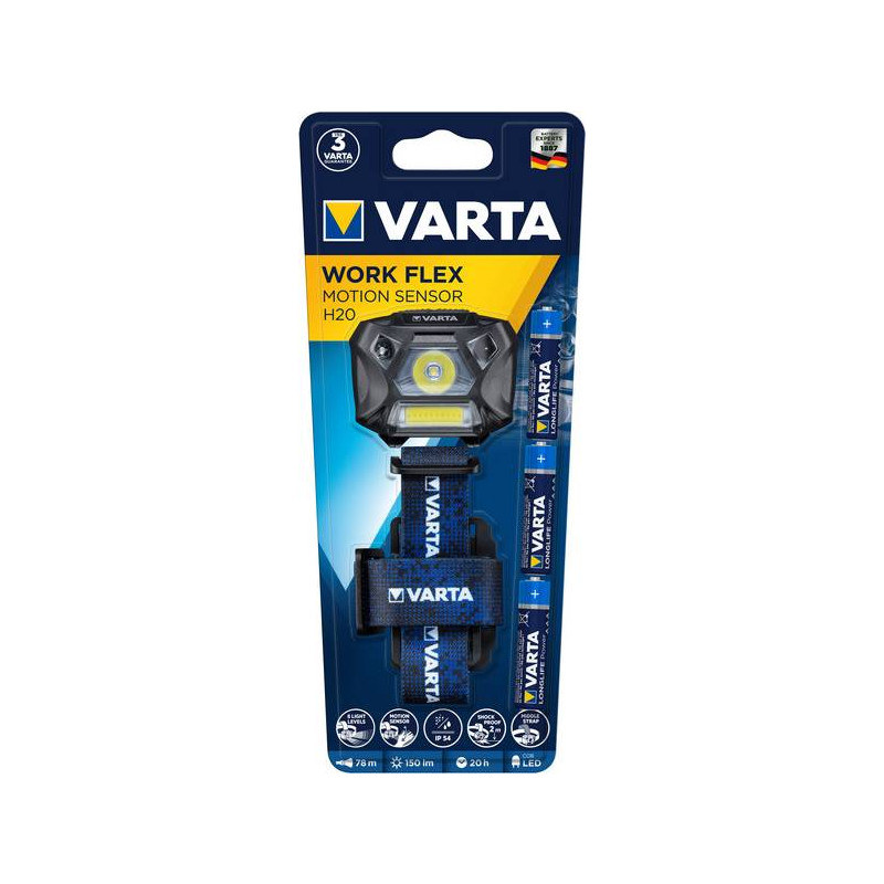 Torche Frontale Varta Work Flex H20 Motion LED - 18648 101 421
