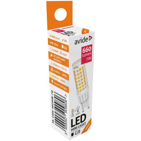 Ampoule LED AVIDE - G9 7W - 4000K - 660Lm  - 73x18mm - ALAB909806