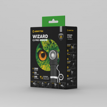 Torche Led rechargeable USB Armytek Wizard C2 pro magnet 2500lm - LTARMY002613