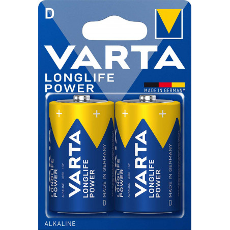 LR20 - Pile alcaline VARTA Longlife Power - Blister de 2 - 4920 121 412