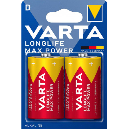 LR20 - Pile alcaline VARTA Max POWER - 4720 110 402 - Blister de 2