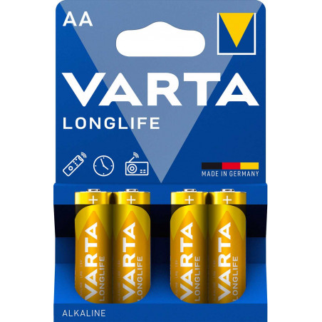 LR06 - Pile alcaline VARTA Longlife - 4106 101 414 - Blister de 4