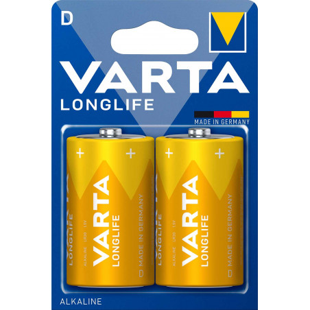 LR20- Pile alcaline VARTA Longlife - 4120 101 412 - Blister de 2