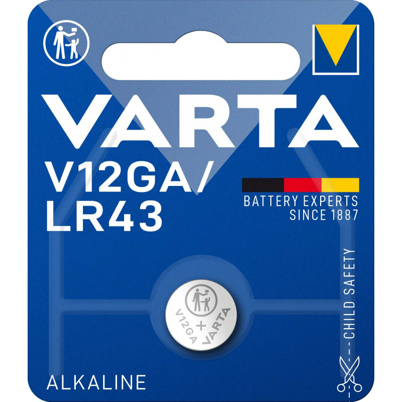 Pile electronique VARTA LR43 (V12GA) 4278 101 401 blister de 1