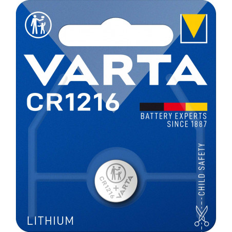 Pile electronique Varta CR1216 - 6216 101 401 blister de 1