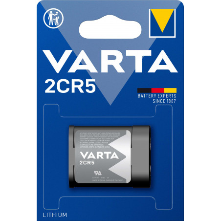 2CR5 - Pile photo Varta lithium - 6203 301 401 - Blister unitaire