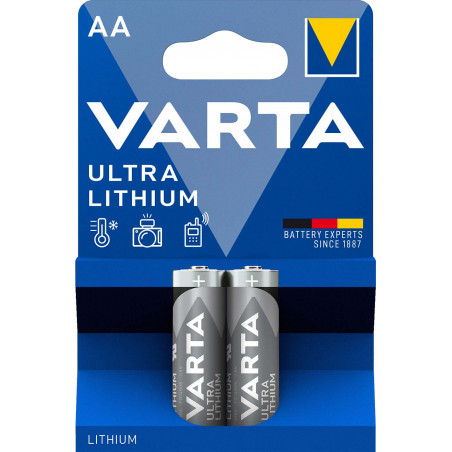 Pile Lithium Professional LR6 AA Varta 1.5V - blister de 2 - 6106 302 402