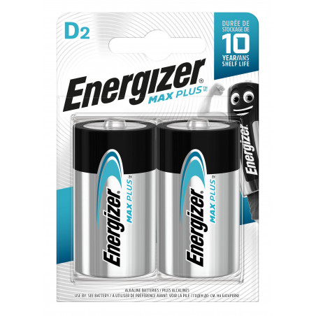 Pile Alcaline Energizer LR20 MAX PLUS - Blister de 2