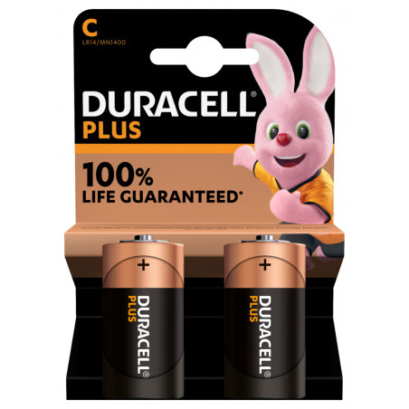 Pile Alcaline LR14 MN1400 Duracell PLUS 100% blister de 2