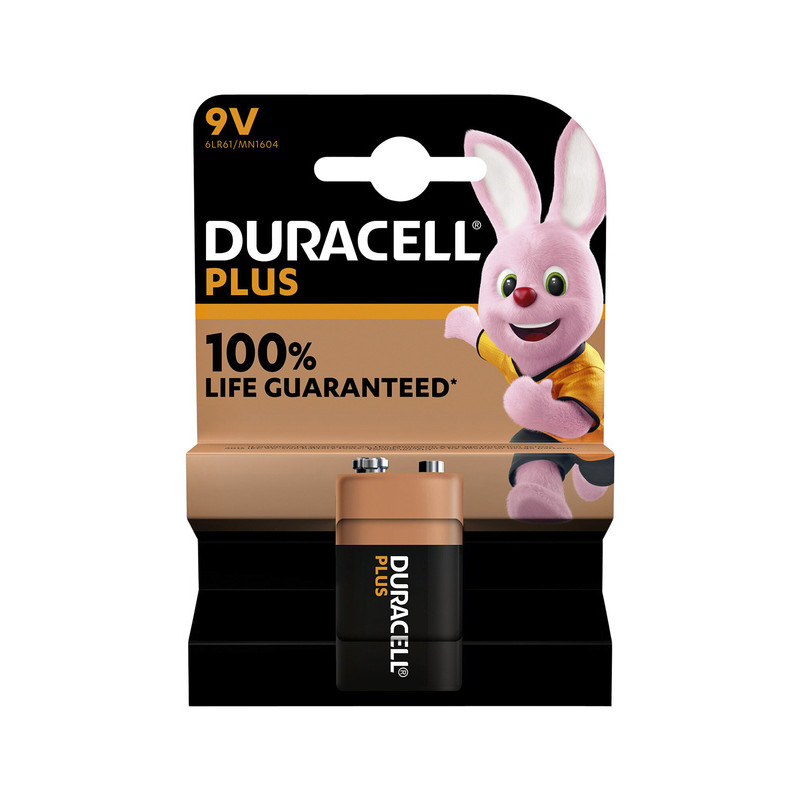 Pile alcaline 6LR61 MN1604 Duracell PLUS Power blister de 1