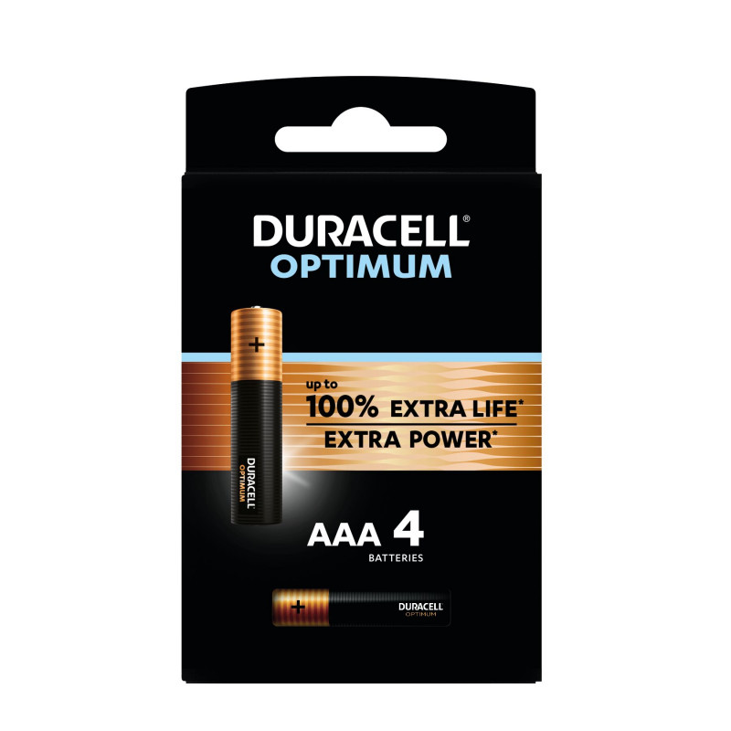 Pile alcaline LR03 MN2400 Duracell Optimum blister de 4