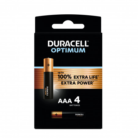 Pile alcaline LR03 MN2400 Duracell Optimum blister de 4