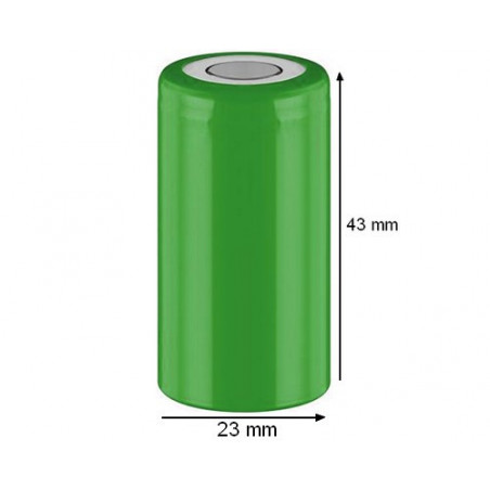 Accu industriel format Sub C 23x43 mm Ni-Cd 2.1Ah