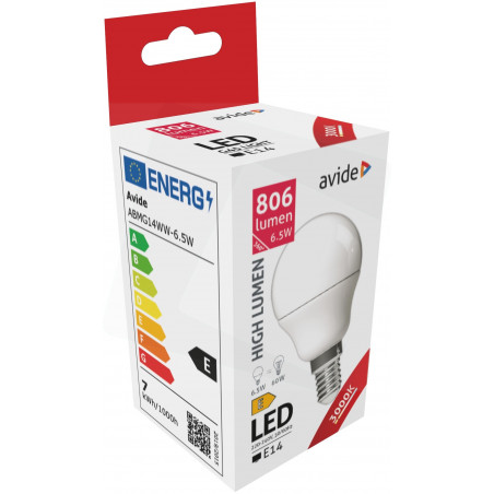 Ampoule AVIDE LED Mini Globe E14 - G45 - 6.5W -806Lm - 3000K- ALAB931586