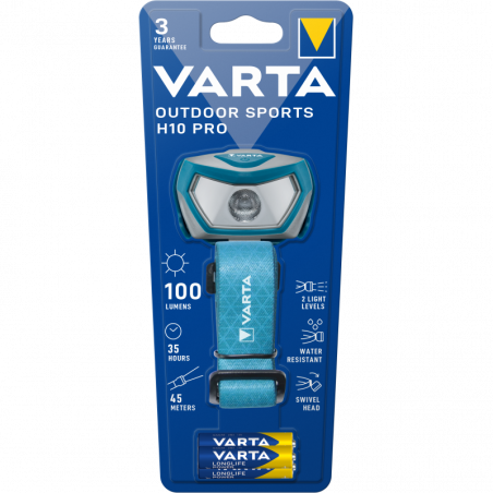 Torche Frontale Varta Outdoor H10 PRO - 3xAAA incl - 16650 101 421 Torche Frontale Varta Outdoor H10 PRO - 3xAAA incl - 16650 101 421