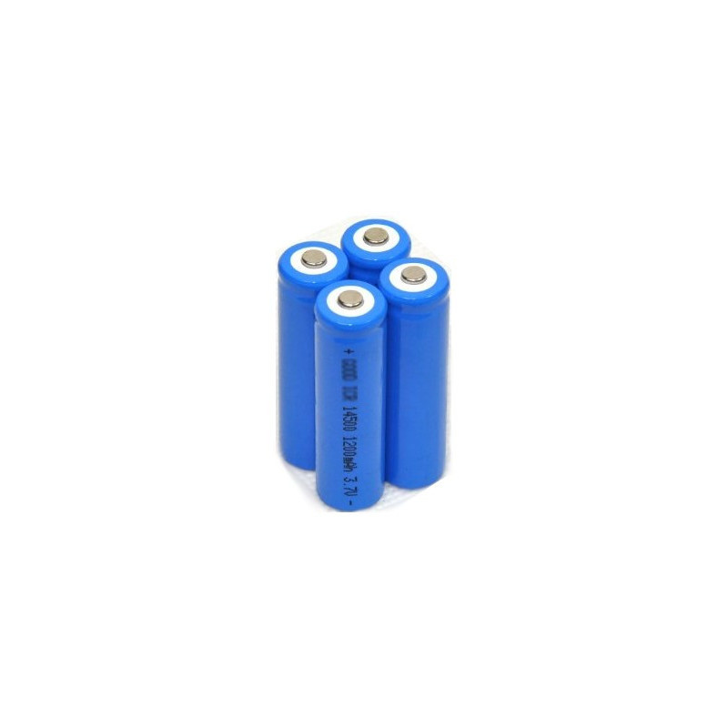 Accu lithium Ion 14500 avec teton sans protection 3.7V 1200 mah  - 50x14mm