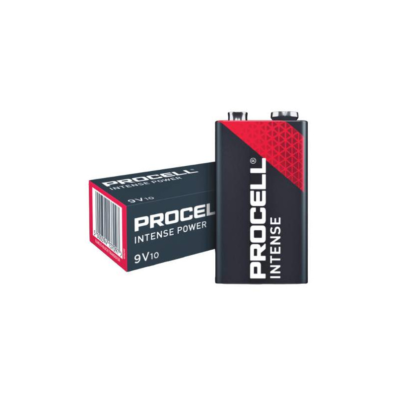 Pile industrielle Duracell Procell INTENSE - 6LR61/9V - unitaire par boite de 10 - 6LR61DURINTENSE