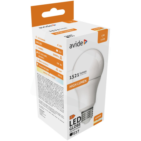 AVIDE LED Globe PLAS G60 E27 4000K - 13W - 1521lm - ALAB930909