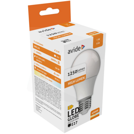 Ampoule AVIDE LED Globe PLAS G60 E27 - 11W - 1250lm - 4000K - 950303