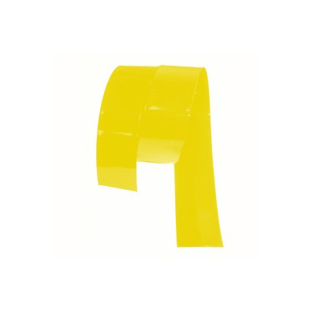 Gaine thermoretractable PVC jaune 27mm plat/17.2mm diam/0.13mm ep/ au metre