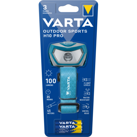 Torche Frontale Varta Rechargeable H30R Sports batterie incl  - 18650