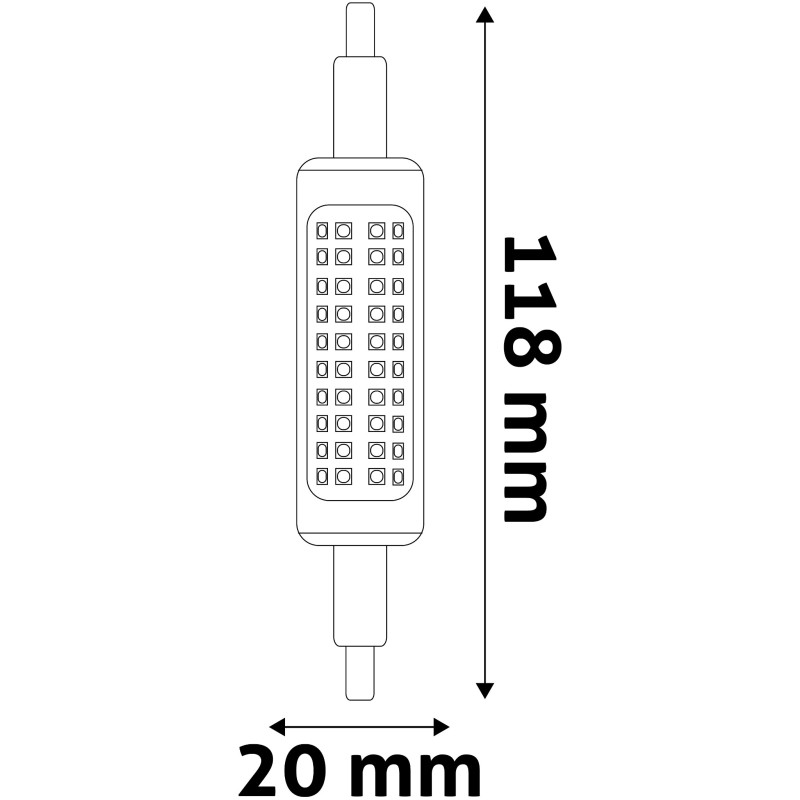 Ampoule LED AVIDE R7S 118mm 9W 6400K 910Lm - 20x118mm - 927008